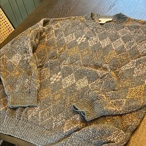 Ermenegildo Zegna Gray and Tan Crewneck Sweater
